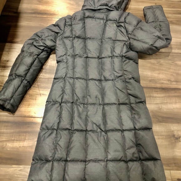 ✨ North Face ✨ 550 Down Jacket Gray/Olive pattern Coat Long Puffy Parka - Picture 1 of 10
